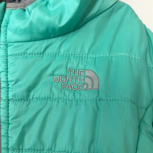 THE NORTH FACE Reversible Mossbud Swirl Insulated Jacket teal size 12/18 - Picture 5 of 11